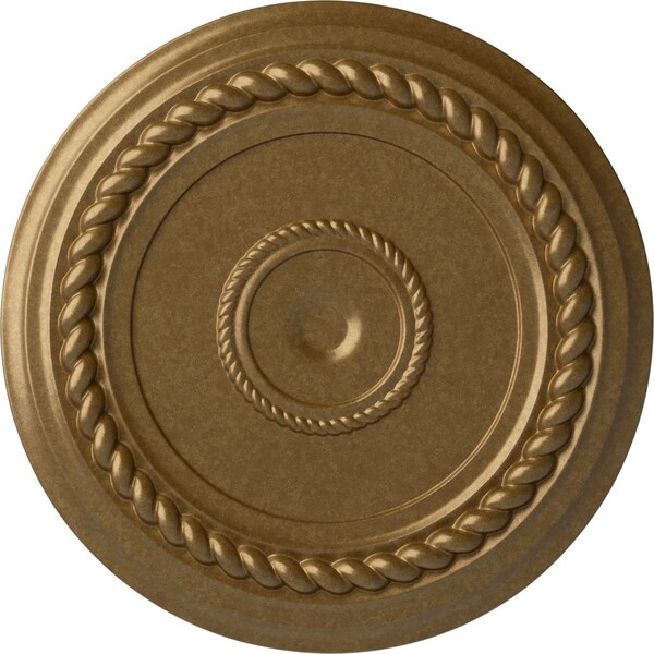 Ekena Millwork Alexandria Rope Ceiling Medallion (Fits Canopies up to 4 5/8"), 19 5/8"OD x 1 1/2"P, Pale Gold CM18ALPAS - main